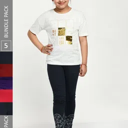 IndiWeaves Girls Pack Of 5 Printed Skin friendly dyes Pure Cotton Ankle Length Leggings-picture-30