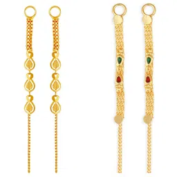 Vighnaharta Set Of 2 Gold-Plated Geometric Drop Earrings-picture-15