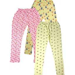 IndiWeaves Girls Pack Of 3 Printed Pure Cotton Ankle-Length Leggings-picture-39