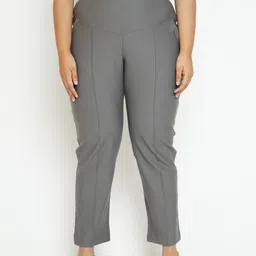 Amydus Women Dark-Grey Plus Size Solid Jeggings-picture-26