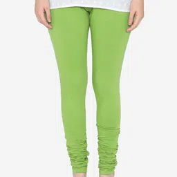 Vami Women Green Solid Churidar-Length Leggings-image-54