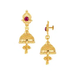 Vighnaharta Set Of 2 Gold-Plated Contemporary Jhumkas Earrings-image-45