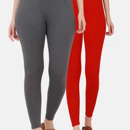 BUY NEW TREND Women Pack of 2 Solid Cotton Leggings-image-86
