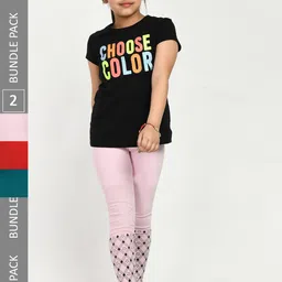 IndiWeaves Girls Pack Of 3 Printed Pure Cotton Ankle Length Leggings-picture-19