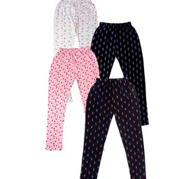 IndiWeaves Girls Pack of 4 Printed Pure Cotton Ankle-Length Leggings-picture-58
