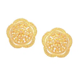 Vighnaharta Gold-Plated Floral Drop Earrings-picture-32