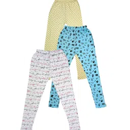 IndiWeaves Girls Pack Of 3 Printed Ankle Length Pure Cotton Leggings-picture-34