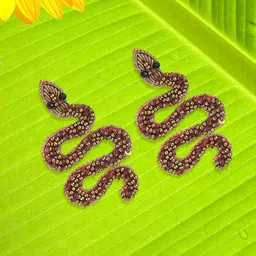 Sangria Beaded Contemporary Drop Earrings-picture-13