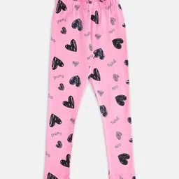Pantaloons Junior Girls Pink Printed Cotton Leggings-picture-17