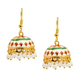 Shining Jewel - By Shivansh Gold Plated Contemporary Jhumkas-image-22