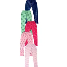 IndiWeaves Girls Pack of 5 Printed Ankle-Length Pure Cotton Leggings-picture-26