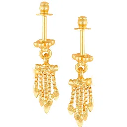 Vighnaharta Gold-Plated Teardrop Shaped Bugadi Earrings-image-41