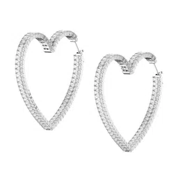 SWAROVSKI MATRIX:PE HOOP HRT L 50 WHI/RHS Earrings-picture-29