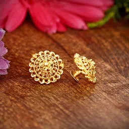 Vighnaharta Gold-Plated Floral Studs Earrings-picture-19