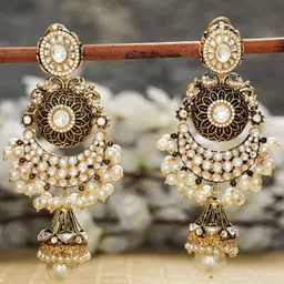 AURAA TRENDS Gold-Toned Contemporary Drop Earrings-picture-10