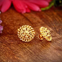 Vighnaharta Gold-Plated Floral Studs Earrings-picture-41