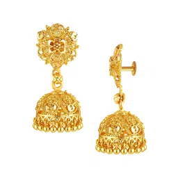 Vighnaharta Set Of 2 Gold-Plated Contemporary Jhumkas And Bugadi Earrings-image-80