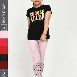 IndiWeaves Girls Pack Of 5 Printed Pure Cotton Ankle Length Leggings-picture-19