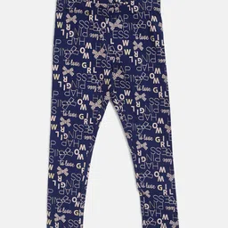 Chicco Girls Navy Blue & Pink Printed Ankle-Length Leggings-picture-25