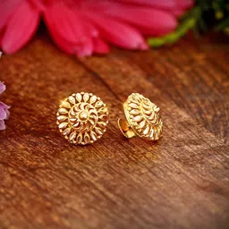 Vighnaharta Gold-Plated Circular Studs Earrings-picture-24
