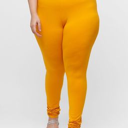 De Moza Women Yellow Solid Cotton Churidar-Length Leggings-picture-44