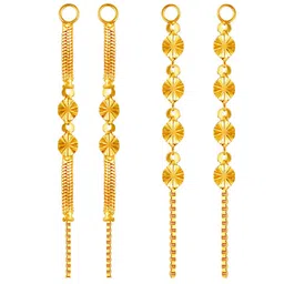 Vighnaharta Set Of 2 Gold-Plated Floral Ear Cuff Earrings-picture-52