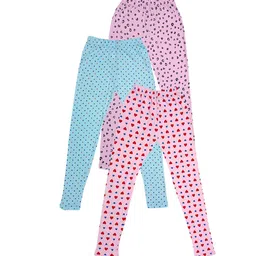 IndiWeaves Girls Pack Of 3 Printed Skin friendly Pure Cotton Ankle Length Leggings-picture-30