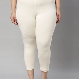Go Colors Plus Size Mid Rise Slim Fit Ankle Length Leggings-picture-38