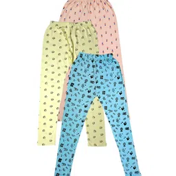 IndiWeaves Girls Pack of 3 Printed Pure Cotton Ankle-Length Leggings-picture-22