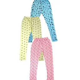 IndiWeaves Girls Pack Of 3 Printed Pure Cotton Ankle Length Leggings-picture-39