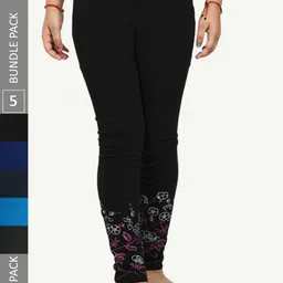 IndiWeaves Girls Pack Of 5 Printed Ankle Length Pure Cotton Leggings-picture-20