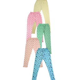 IndiWeaves Girls Pack of 5 Printed Super Soft Ankle-Length Leggings-picture-54