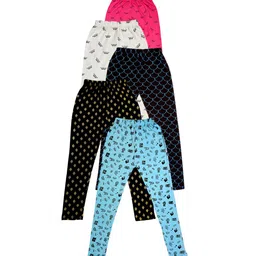 IndiWeaves Girls Pack of 5 Printed Super Soft Ankle-Length Leggings-picture-53