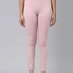 Go Colors Girls Pink Solid Jeggings-picture-22