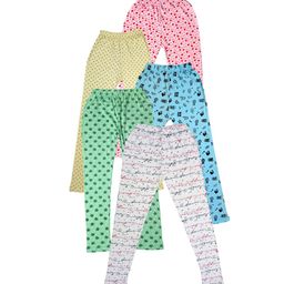 IndiWeaves Girls Pack of 5 Printed Pure Cotton Ankle-Length Leggings-picture-23