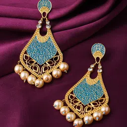 CELEBRAVO Brass-Plated Contemporary Drop Earrings-picture-19