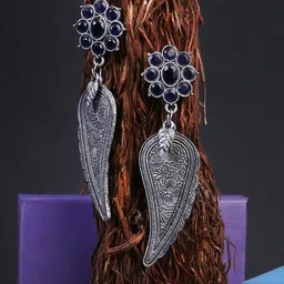 Adwitiya Collection Silver-Plated Classic Drop Earrings-picture-22