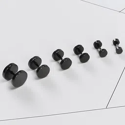 KARISHMA KREATIONS Men Set Of 3 Stainless Steel Stud Earrings-picture-32