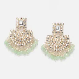 Aazeen Gold-Plated Crescent Shaped Chandbali Earrings-picture-20