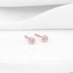 giva GIVA925 Sterling Silver Rose Gold-PlatedZircon Floral Contemporary Studs Earrings-picture-55