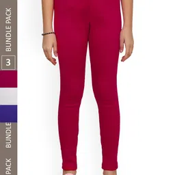 IndiWeaves Girls Pack Of 3 Ankle Length Warm Leggings-picture-17