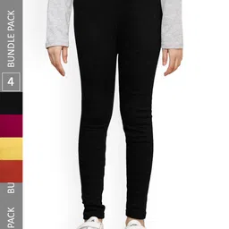 IndiWeaves Girls Pack Of 4 Ankle Length Warm Leggings-picture-24