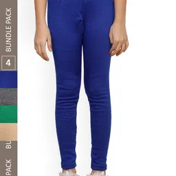 IndiWeaves Girls Pack Of 4 Woolen Ankle Length Leggings-picture-21