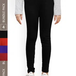 IndiWeaves Girls Pack Of 4 Wool Ankle Length Leggings-picture-31