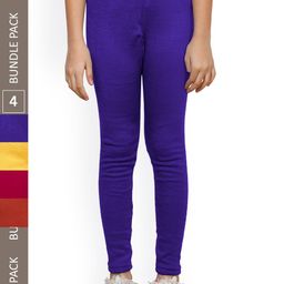 IndiWeaves Girls Pack of 4 Ankle-Length Wool Leggings-picture-5