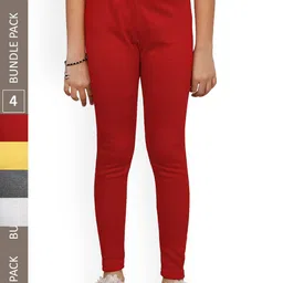 IndiWeaves Girls Pack Of 4 Woolen Ankle Length Leggings-picture-33