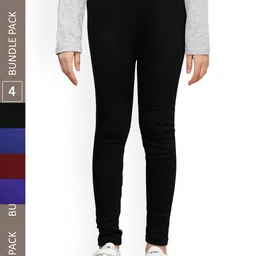 IndiWeaves Girls Pack Of 4 Woollen Ankle Length Leggings-picture-33