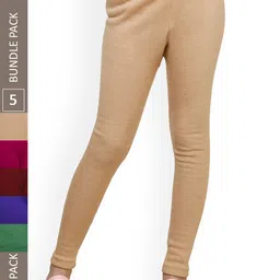 IndiWeaves Girls Pack Of 5 Woolen Ankle Length Leggings-picture-33
