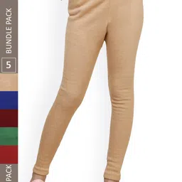 IndiWeaves Girls Pack Of 5 Woolen Ankle Length Leggings-picture-29