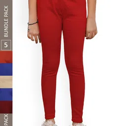 IndiWeaves Girls Pack Of 5 Woolen Ankle Length Leggings-picture-24